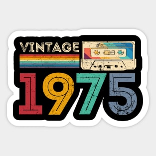 Vintage 1975 Classic Birthday 1975 Cassette Tape Vintage Sticker